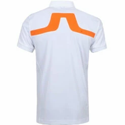 J.Lindeberg J. Lindeberg KV Amer Fit Mens Golf Polo -Clubs Shop 19475 WHITEORANGE 1