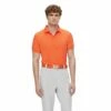 J.Lindeberg J. Lindeberg Tour Tech Amer Fit Lava Orange Mens Golf Polo -Clubs Shop 19477 LAVAORANGE