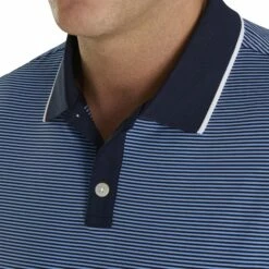 FootJoy Lisle Ministripe Knit Collar Navy Mens Golf Polo -Clubs Shop 20224 NAVYLAGOON 2 5456e740 2956 4e82 b3f3 e0873ae4f437