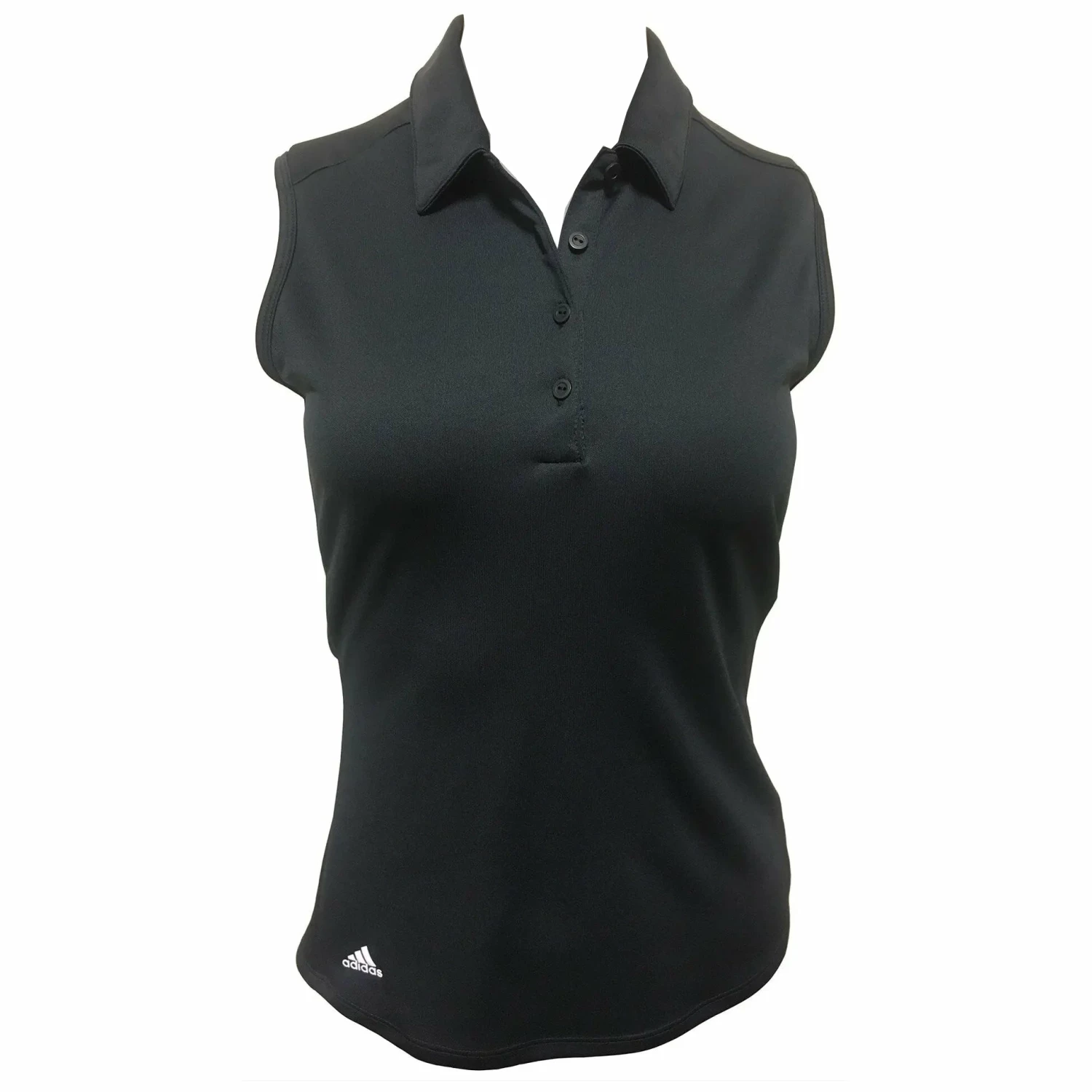 Adidas Golf Adidas Advantage Black Womens Sleeveless Golf Polo 3 Adidas Golf Adidas Advantage Black Womens Sleeveless Golf Polo