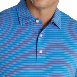 FootJoy Stretch Lisle Pinstripe French Blue Mens Golf Polo 7 FootJoy Stretch Lisle Pinstripe French Blue Mens Golf Polo -Clubs Shop 21656 FRBLUHPNKWT 2