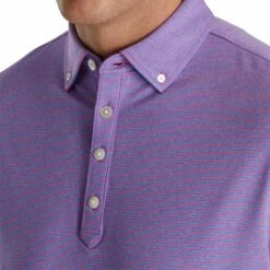 FootJoy Feeder Stripe Lisle Heather Pink Mens Golf Polo -Clubs Shop 21657 HTHRPKHTHRBL 2 9a188d35 6ca1 442d 89cb c389ab9286da