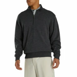 FootJoy Foot Joy Lined Performance Merino Heather Charcoal Men Golf Sweater