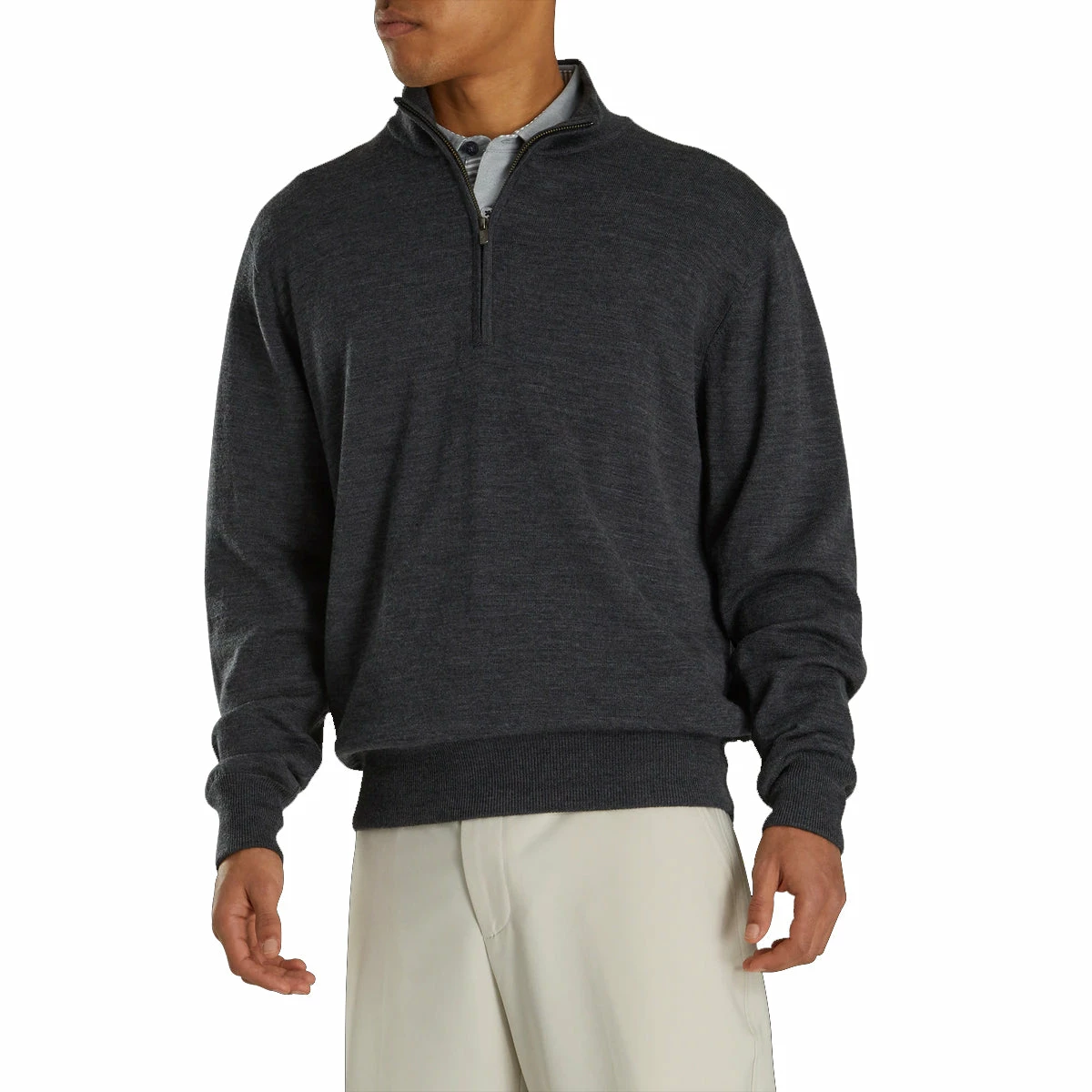 FootJoy Foot Joy Lined Performance Merino Heather Charcoal Men Golf Sweater 3 FootJoy Foot Joy Lined Performance Merino Heather Charcoal Men Golf Sweater