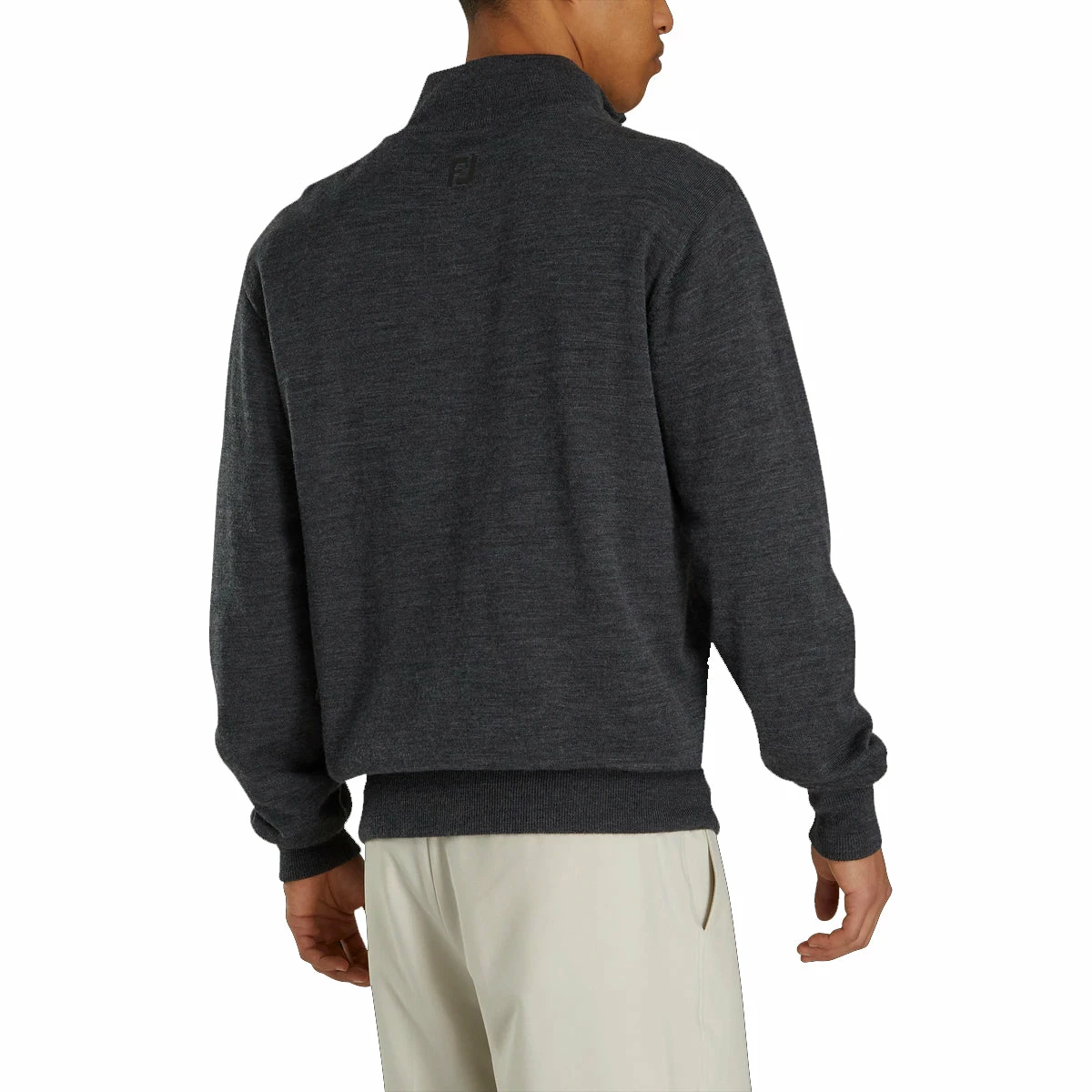 FootJoy Foot Joy Lined Performance Merino Heather Charcoal Men Golf Sweater 4 FootJoy Foot Joy Lined Performance Merino Heather Charcoal Men Golf Sweater - Image 2