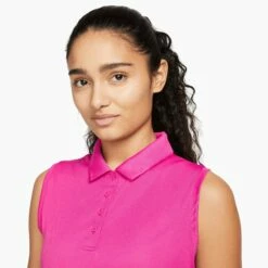 Nike Dri-FIT Victory Womens Sleeveless Golf Polo -Clubs Shop 23564 ACTIVEPINK621 2