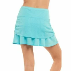 Lucky In Love Ruche Sky Womens Golf Skort -Clubs Shop 23628 SKY413 2