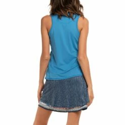 Lucky In Love Oceana Aegean Blue Womens Sleeveless Golf Polo -Clubs Shop 23654 AEGEANBLUE471 1