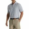 FootJoy Shadow Palm Print Lisle Graphite Mens Golf Polo -Clubs Shop 24740 GRAPHQRTZPINK