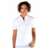 NVO Mara Mockneck White Womens Golf Polo -Clubs Shop 24812 WHITE100