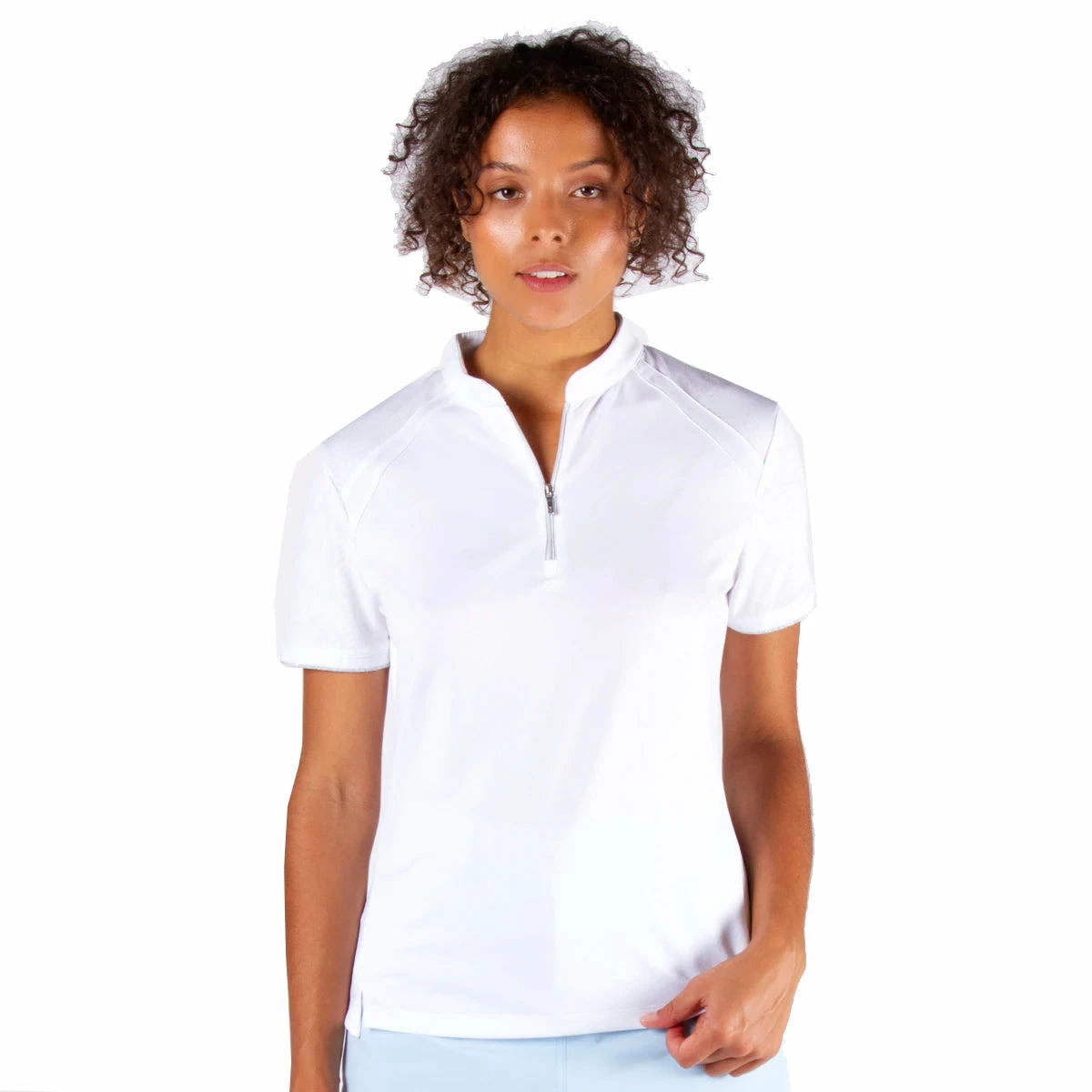 NVO Mara Mockneck White Womens Golf Polo 3 NVO Mara Mockneck White Womens Golf Polo