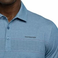 TravisMathew Island Traveler Mens Golf Polo -Clubs Shop 31049 HTHRBLUE4HTM 3