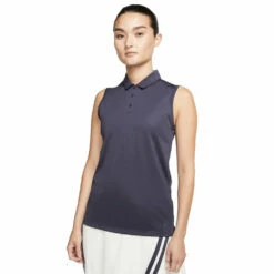 Nike Dri Fit Solid Womens Sleeveless Golf Polo 12 Nike Dri Fit Solid Womens Sleeveless Golf Polo -Clubs Shop 884873 015GRIDIRON