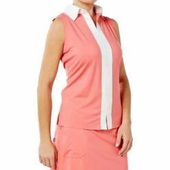 Belyn Key Contrast Womens Sleeveless Golf Polo -Clubs Shop TSL0002 CRL 1
